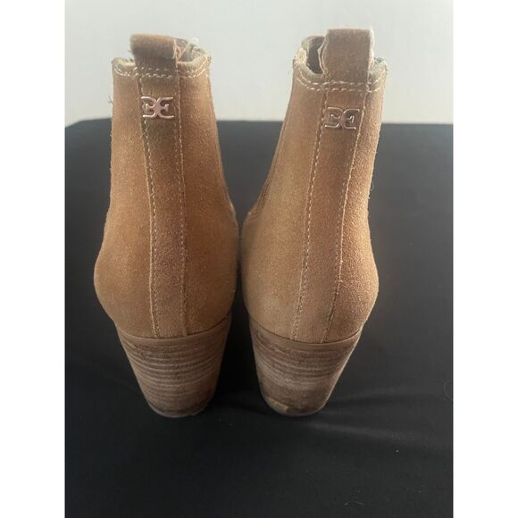 ~ Sam Edelman Suede Leather Ankle Boots Booties Size 8 Tan Camel Brown Sand ~ - Picture 3 of 7
